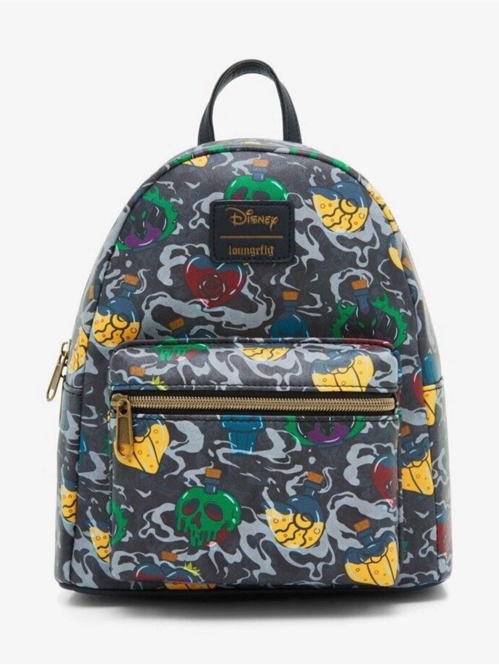 Loungefly Disney Gray Multi Poison Apple Potion Mini Backpack
